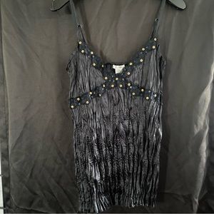 Y2k satin embellished tank top